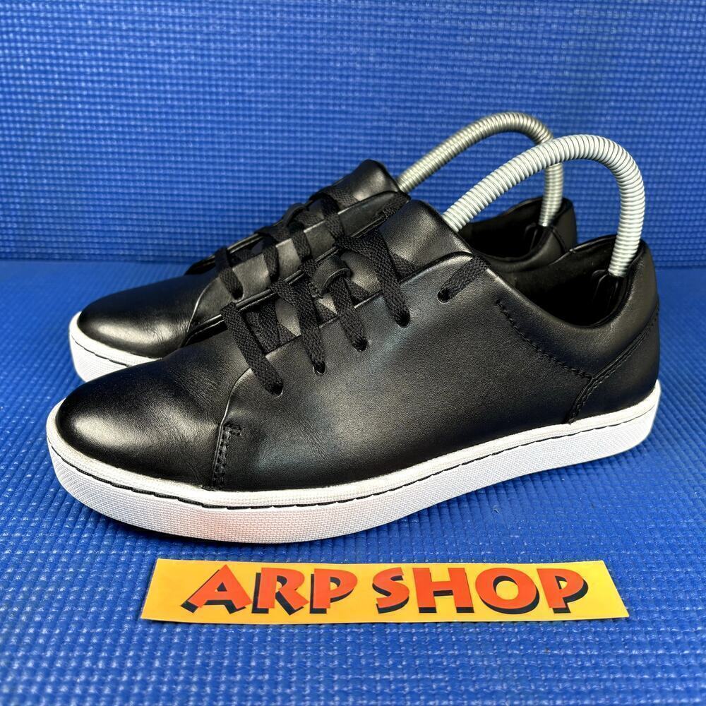🔴 CLARKS PAWLEY SPRINGS Women`s Size 7 Black White Leather Comfort Shoes 13291
